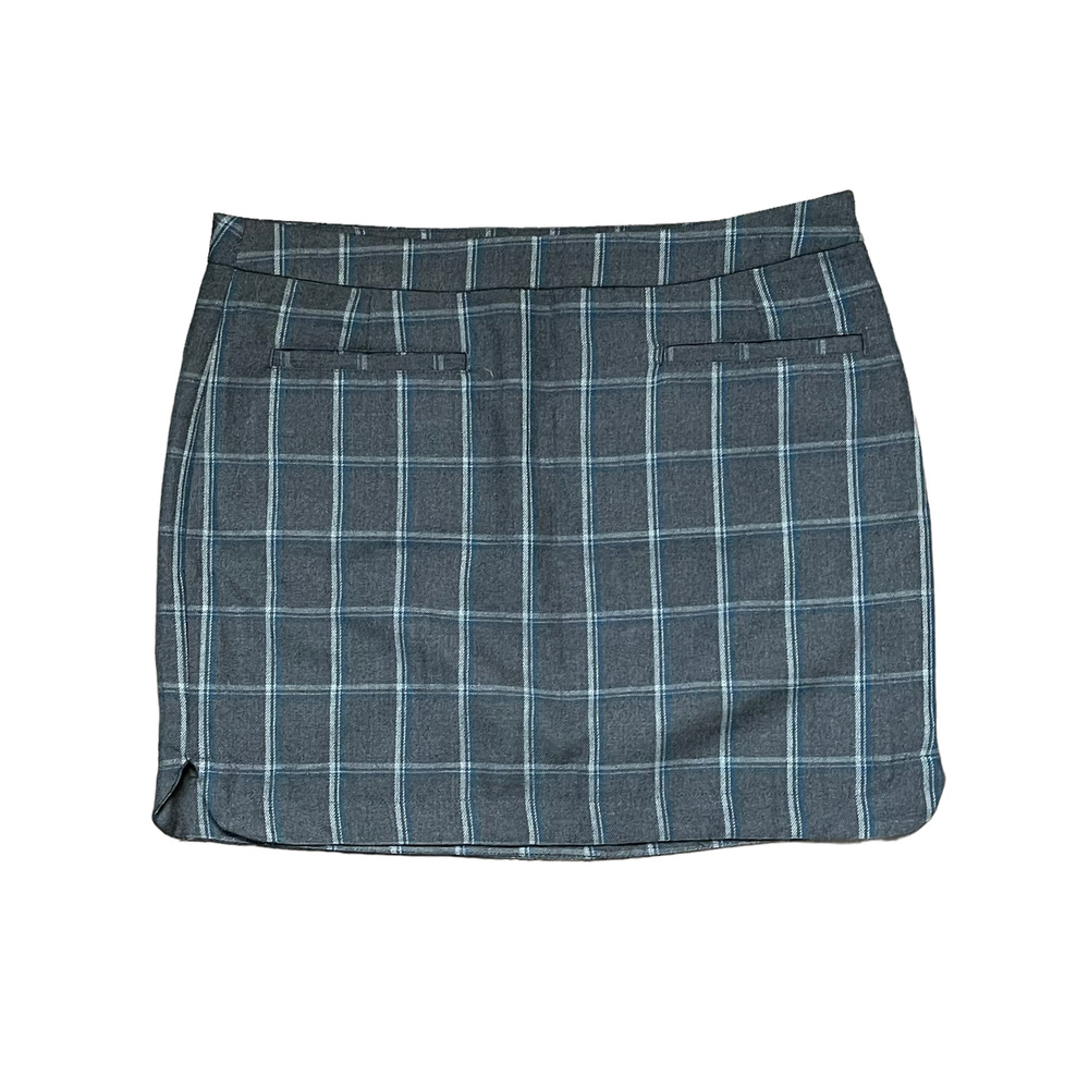 Gap Pencil Skirt Size 6 Gray With Green Gray Windowpane Womens Lined 32X16